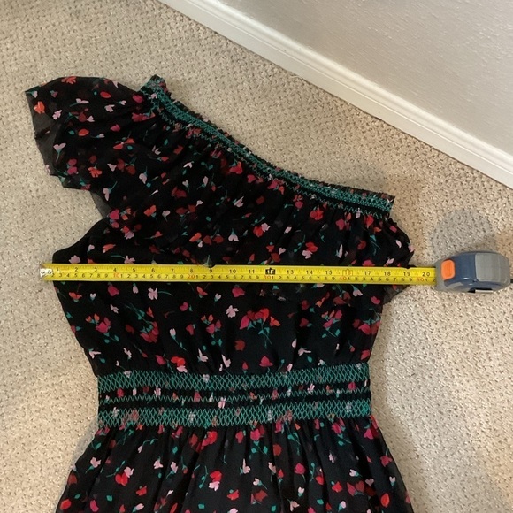 Joie Hafsa One Shoulder Silk Floral Dress Size Small Black Red Pink - Picture 5 of 9